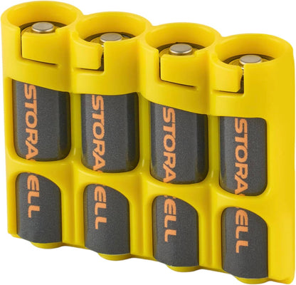 AA Battery Storage Caddy by Storacell, Black, Holds 4 Batteries (Not included)