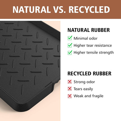 Heavy Duty Boot Trays Natural Rubber Shoe Mat Tray for Entryway with Shoes Brush Large Boot mat Tray Multi-Purpose for Indoor or Outdoor