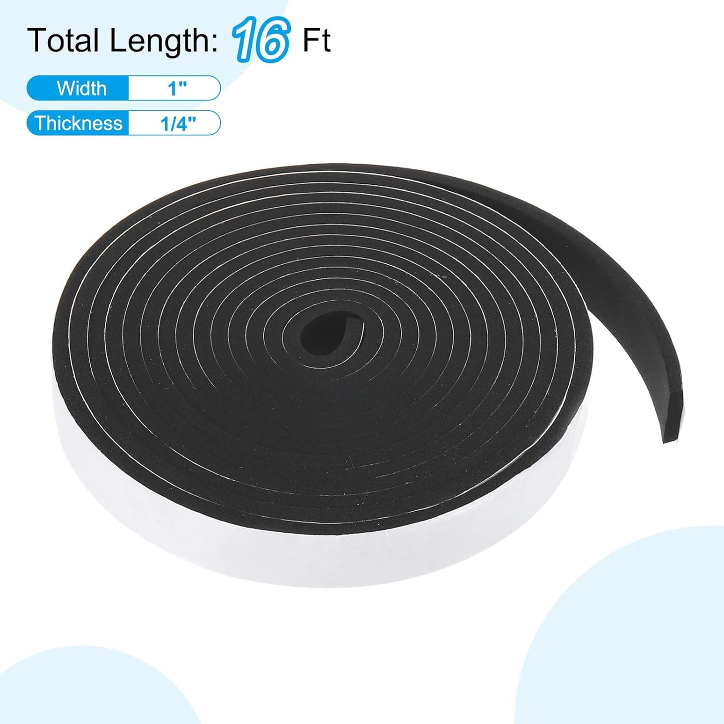 PATIKIL Weather Stripping Door Seal Strip, 3/8 Inch x 1/4 Inch x 32 Ft Self Adhesive Soundproof High Density Foam Tape Insulation for Door Window Air Conditioning, White - Colors B