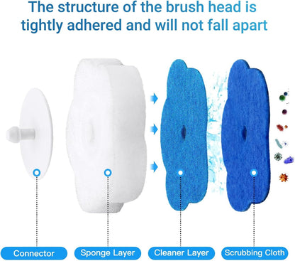 Topo Bear Disposable Toilet Bowl Brush with 40 Toilet Wand Refills, Toilet Bowl Cleaner Wands, Toilet Cleaning System Starter Kit