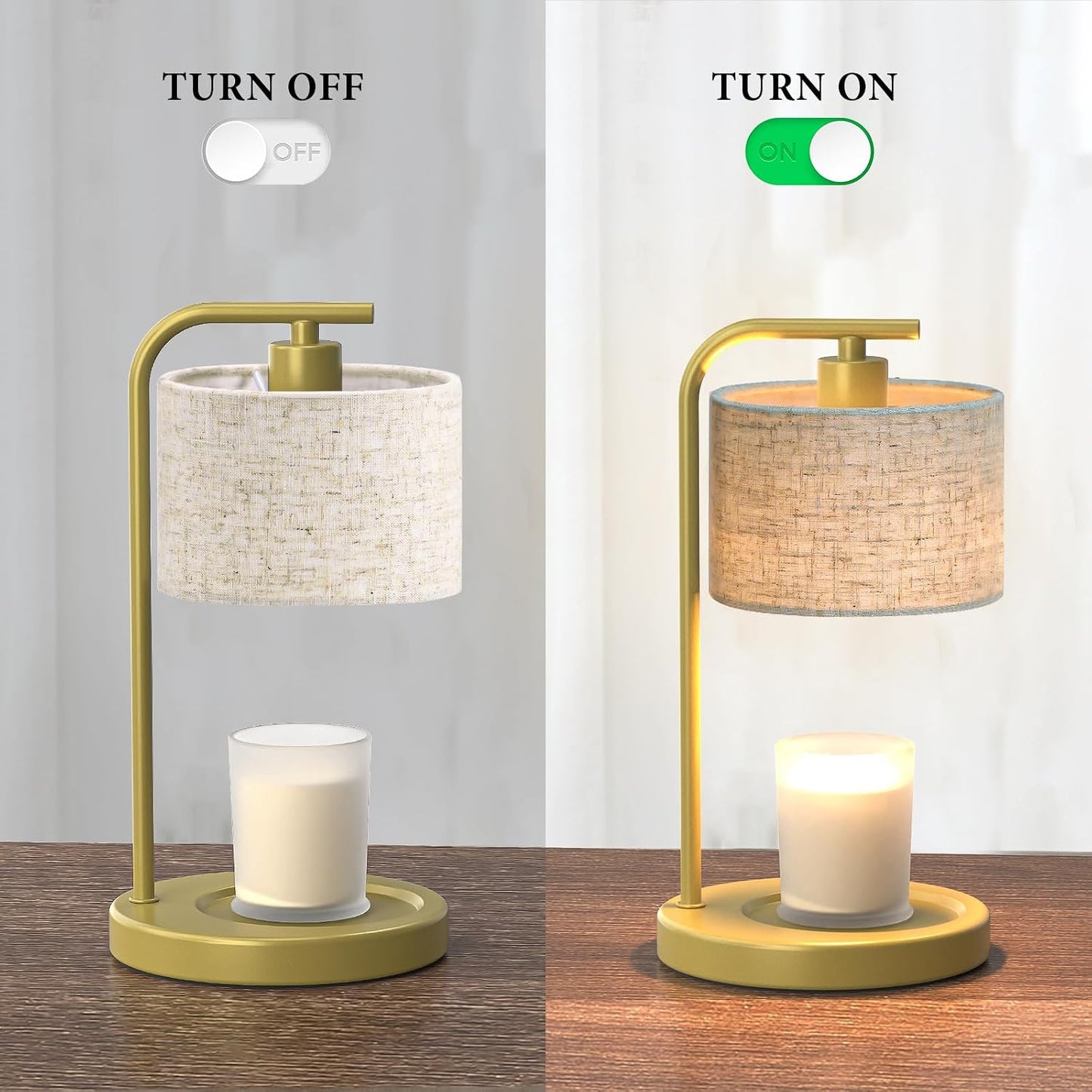 Black Candle Warmer Lamp with Timer Dimmer, Electric Candle Warmer Wax Heater, Birthday Gifts for Women Her Mom, House Warming Gifts New Home