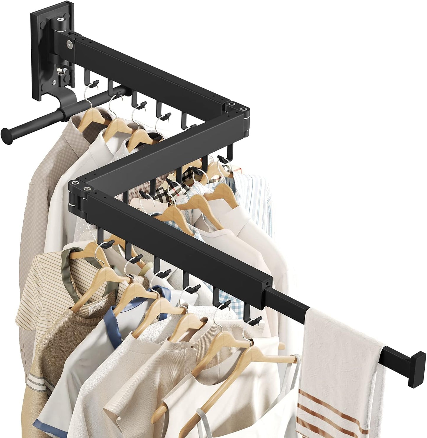 Clothes Drying Rack Wall Mounted,Drying Rack Clothing,Laundry Drying Rack Wall Mount,Collapsible Drying Racks for Laundry,Retractable,Foldable,Clothes Hanger Rack,Clothes Dryer Rack,White Color