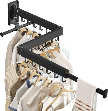 Clothes Drying Rack Wall Mounted,Drying Rack Clothing,Laundry Drying Rack Wall Mount,Collapsible Drying Racks for Laundry,Retractable,Foldable,Clothes Hanger Rack,Clothes Dryer Rack,White Color