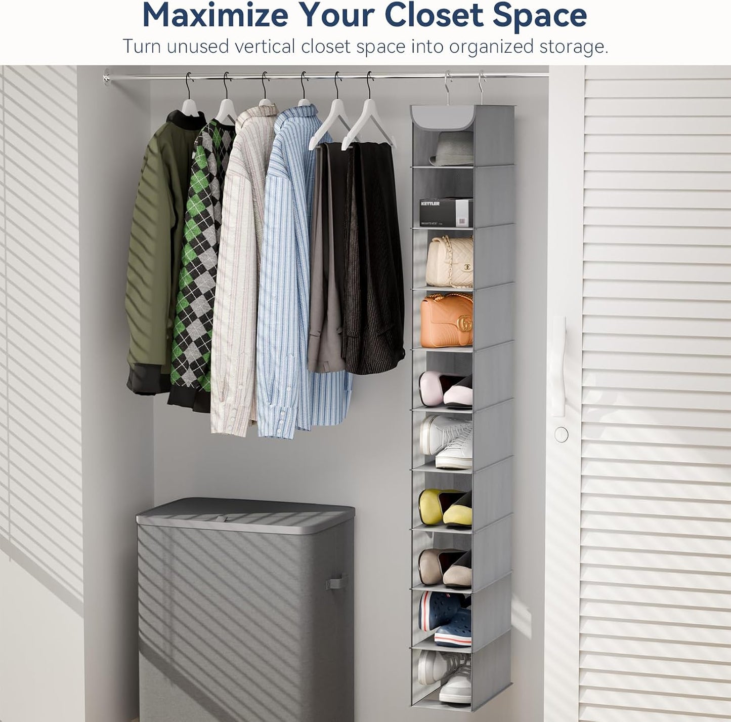 Whitmor Hanging Shoe Shelves - Crosshatch Gray