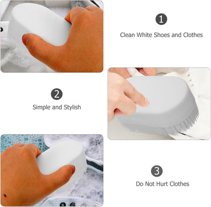 Artibetter Soft Bristle Laundry Brush Shoe Cleaning Brush for Household Use White Multi-Function Fabric Stain Remover for Dorm for Travel
