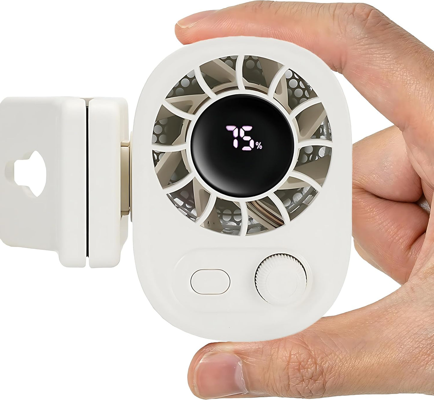 Portable Clip on Fan, 100-Speed Mini Rechargeable Personal Waist Fan | Portable personal fan with strong clamp and 360° airflow for strollers, office desks, golf carts, car seats and camping.