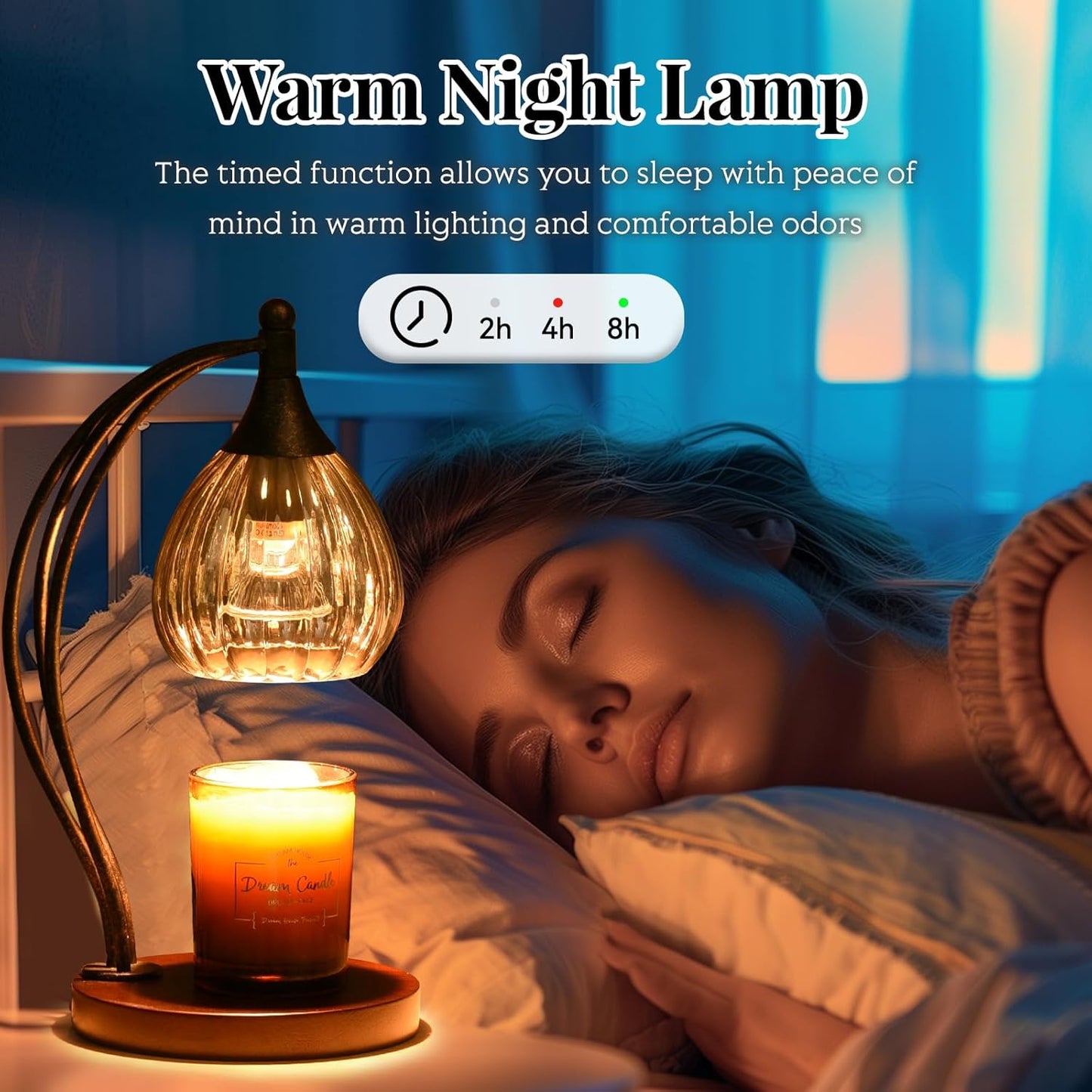 Candle Warmer Lamp with Timer Dimmer - Electric Light Wax Warmer for Jar Candles - Lamp with 2 Bulbs, Unique Birthday Gifts for Women Mom House Warming Gifts New Home Decor