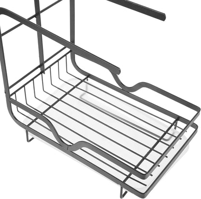 Healeved Multi-Functional Sponge Holder Dishcloth Drying Rack for Kitchen Sink Wall-Mounted Organizer for Wiping Cloth and Cleaning Supplies Space-Saving Storage