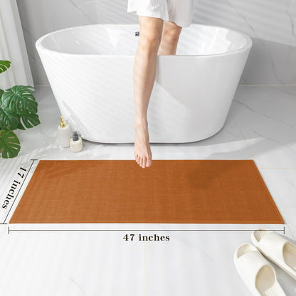 chakme Bathroom Rugs Mat 24x17, Ultra Thin Non Slip Bath Mat Small Quick Dry Absorbent Bath Mat for Bathroom Floor, (Dark Beige, 24"x17")