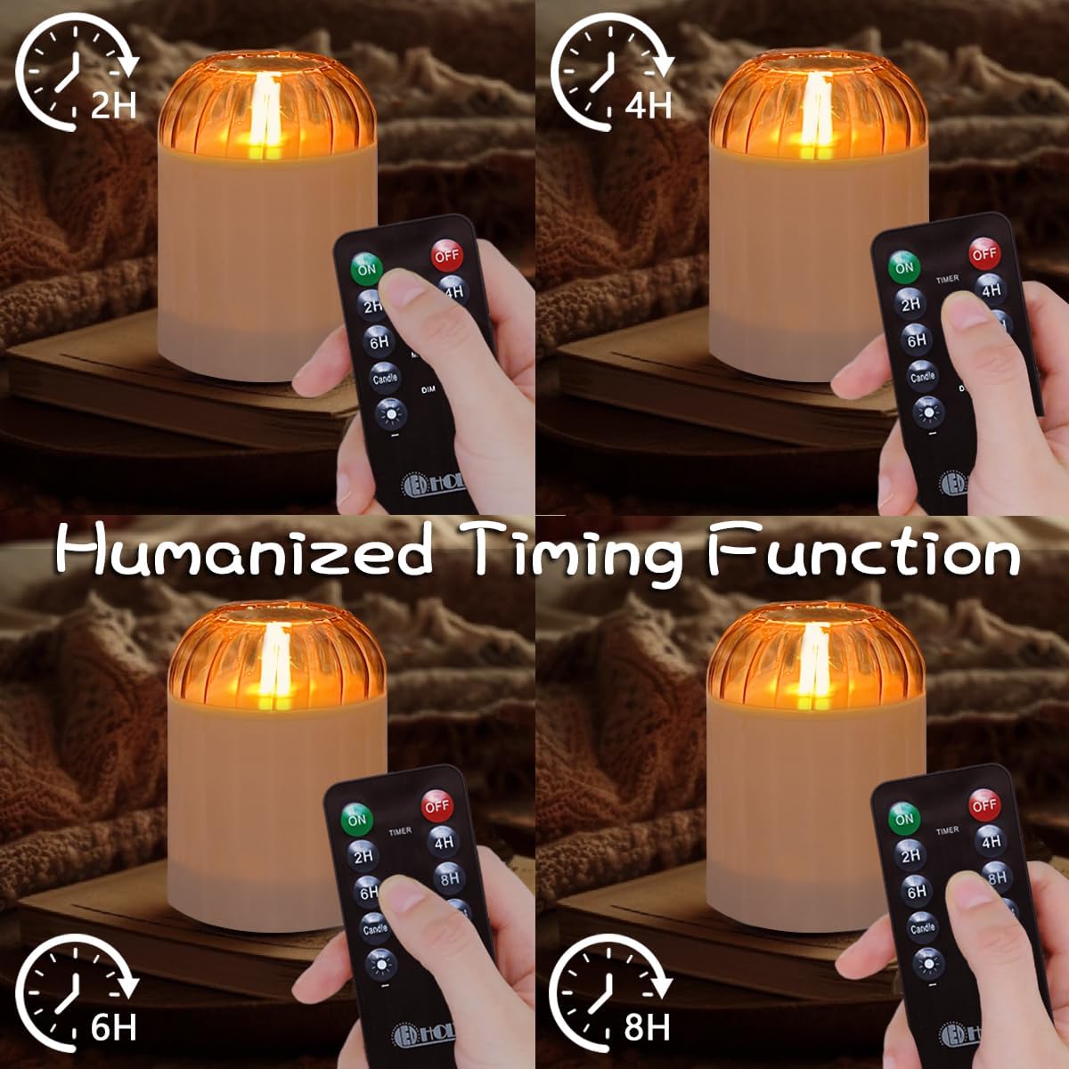 LEDHOLYT Rechargeable Flameless Glass Pillar Candles–Gifts for Women,–Set of 3, Realistic Flickering LED Light,Remote & Timer, Ideal for Living Room, Bedroom & Festival Wedding Home Party Decor