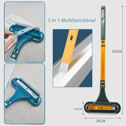 Window Screen Cleaning Brush, 3 in 1 Window Screen Cleaner Tool, Hangable Multi-Purpose Window Screen Brush Cleaning Tool for Patio, Door, Porch Screens, Easy to Clean (Green)