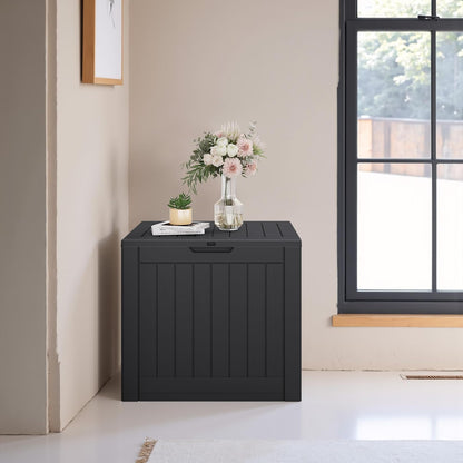 JUMMICO 31 Gallon Resin Deck Box Waterproof Indoor Outdoor Storage Boxes for Patio Furniture Cushions and Garden Tools (Brown)