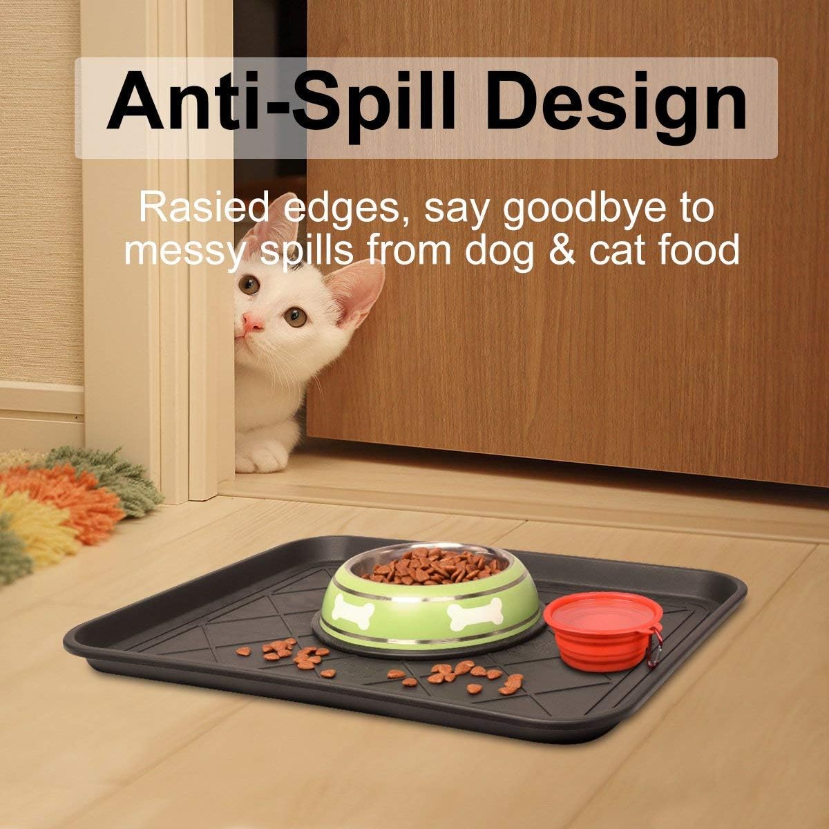 Multi-Purpose Boot Tray Mat,Shoe Tray Mat,Pet Bowl Tray,Waterproof Trays for Indoor and Outdoor Floor Protection,24" x 15"/Medium …