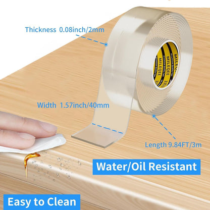 2Pack Clear Edge Protector Strip, 0.8in x 9.84FT(19.68FT Total), Sharp Edge Wrap Cover Tape, Self Adhesive Protective Bumper Guards for Cabinet Door Desk Glass Table Furniture, Kitchen Countertop