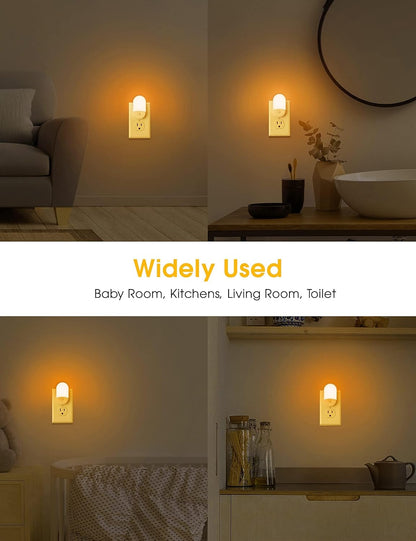 L LOHAS LED Night Lights Plug into Wall, [2 Pack] LED Dimmable Night Light with Light Sensors, 30/60LM Adjustable Brightness Nightlights, Soft White 3000K Automatic Night Light for Kid, Hallway