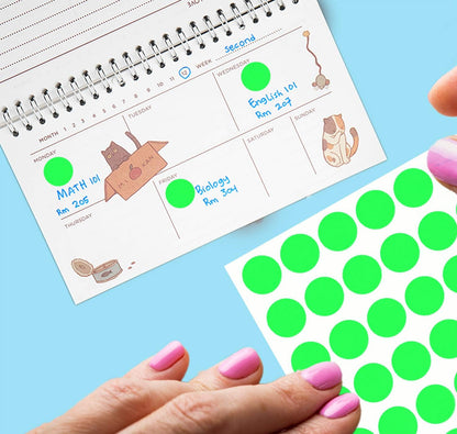 Royal Green Dot Sticker 11/16" Inch (17mm) Colored Labels in Purple - 2400 Pack - Colors B