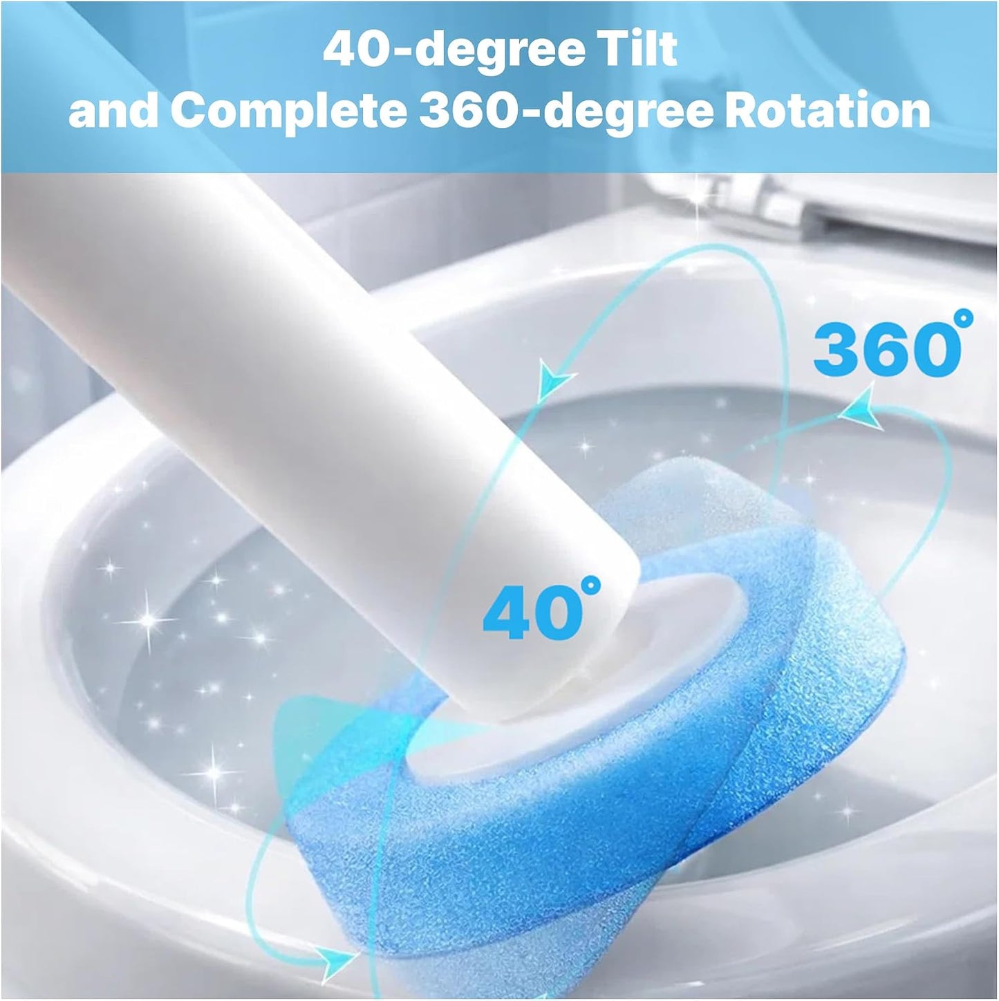 CiLoN 30 Pack Auto-Open Lid Disposable Toilet Bowl Brush & Holder System | Wall-Mounted Disposable Toilet Cleaning Set For Touch-Free Space-Saving Hygienic Modern Bathrooms (Starter Kit + 30 Sponge)