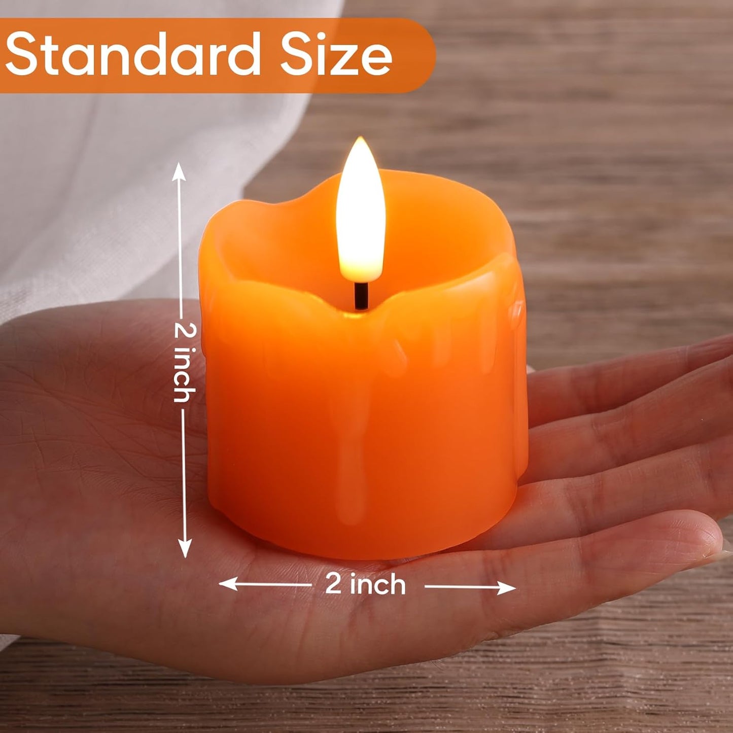 Eywamage Ivory Flameless Votive Candles with Timer Batteries, 2x3 inch Small LED Pillar Candles Flickering Set of 6