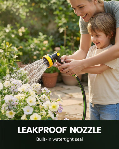 RAINPOINT Garden Hose Nozzle Heavy Duty - 100% Metal Thumb Control Spray Nozzles for Garden Hose High Pressure, 10 Patterns Water Hose Nozzle for Car Wash, Watering Lawn and Pets, Green