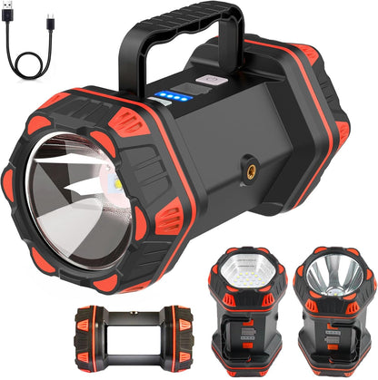 Led Camping Lantern Rechargeable, Camping Flashlight 1500LM, 8 Light Modes, Camping Lights 4800 Capacity, Portable Bright Flash Light for Emergencies, Power Outages, Hurricane, Hiking (Blue 1PACK).
