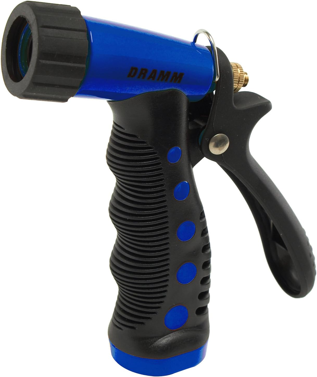 Dramm Revolver Heavy Duty Metal Garden Hose Nozzle – 9 Spray Patterns, High Pressure Jet, Thumb-Control Flow, Ergonomic Grip – Green