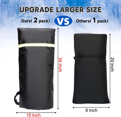 Riboud 2 Pack Outdoor Faucet Covers for Winter XXXL, 26”H x 13”W for Garden Lawn Faucets and Yard Hydrant, 3M Thinsulate Sprinkler Freeze Protector, Waterproof Spigot Covers winter Insulated