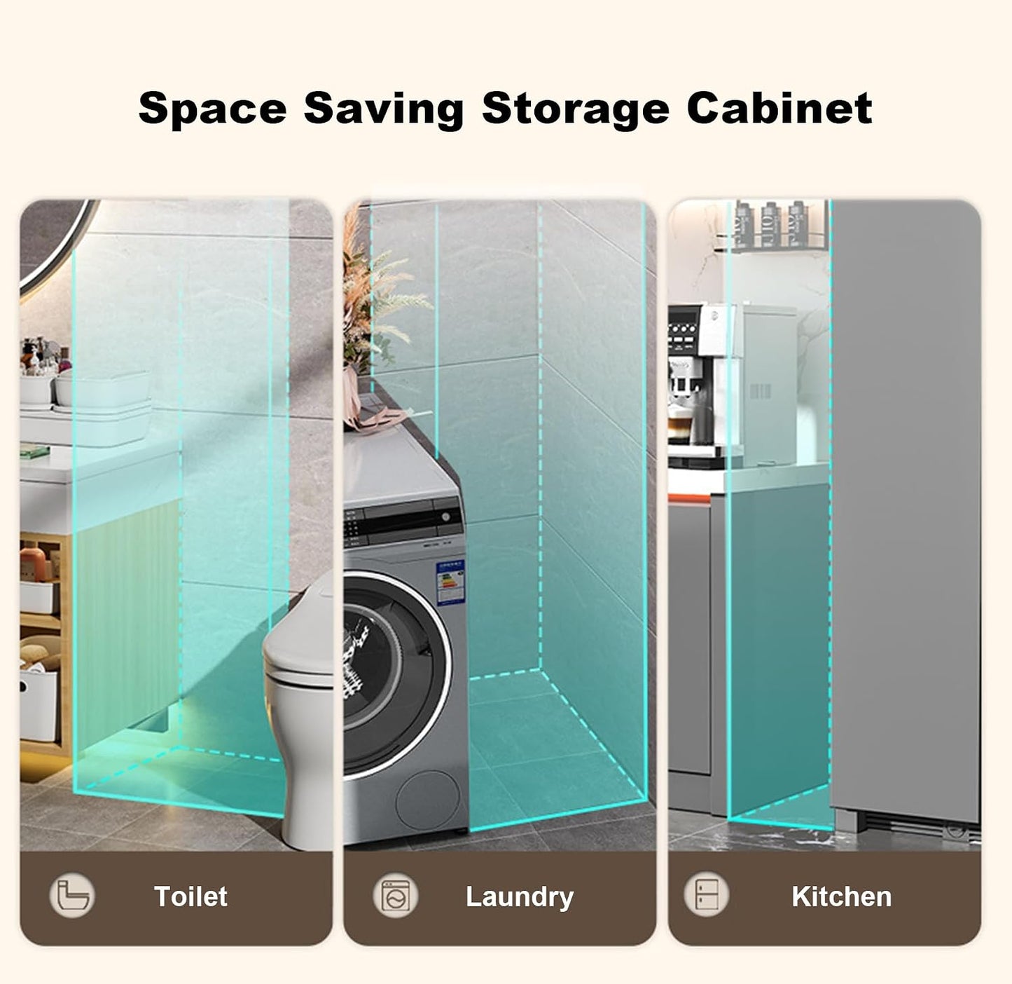 5-Tier Slim Bathroom Storage Cabinet,Narrow Floor Cabinets with Drawers and Wheels,Rolling Narrow Organizer for Small Spaces,Kitchen,Laundry,7.9”W