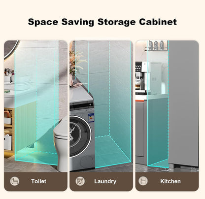5-Tier Slim Bathroom Storage Cabinet,Narrow Floor Cabinets with Drawers and Wheels,Rolling Narrow Organizer for Small Spaces,Kitchen,Laundry,7.9”W