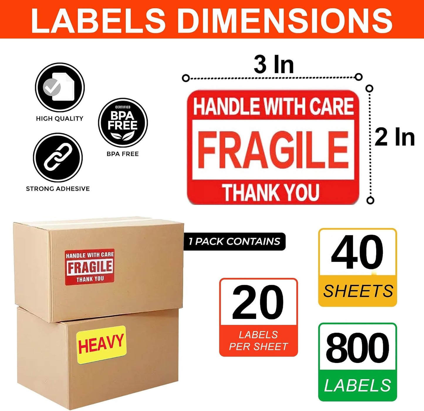 Moving Stickers 800 Pcs 3x2 Inch – Large Home Moving Packing Labels for Boxes Color Coded – Packing Stickers for Moving Boxes with Writable Notes – 20 Large Customizable Moving Box Labels