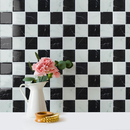 STICKGOO 10 Sheets Peel and Stick Backsplash - 9" x 9" 4D Adhesive Peel and Stick Tile Backsplash for Kitchen&Bathroom