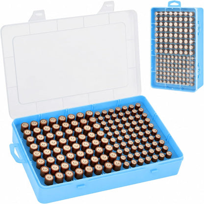 Xuerdon Battery Organizer Case with BT168 Tester 120+ Batteries Storage Box | Clear Plastic Battery Box Holds 49AA 51AAA 10CR2032 10CR1632 Batteries, Wall Mount Drawer Organizer Batteries not Included