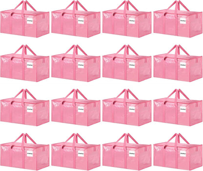 8 Pack Extra Large Heavy Duty Moving Bags, Clear Storage Bins with Lids, Reinforced Handles & Heavy-Duty Zippers Moving Boxes Storage Bags Totes for Clothes Packing, Dorms, College Supplies, Clear