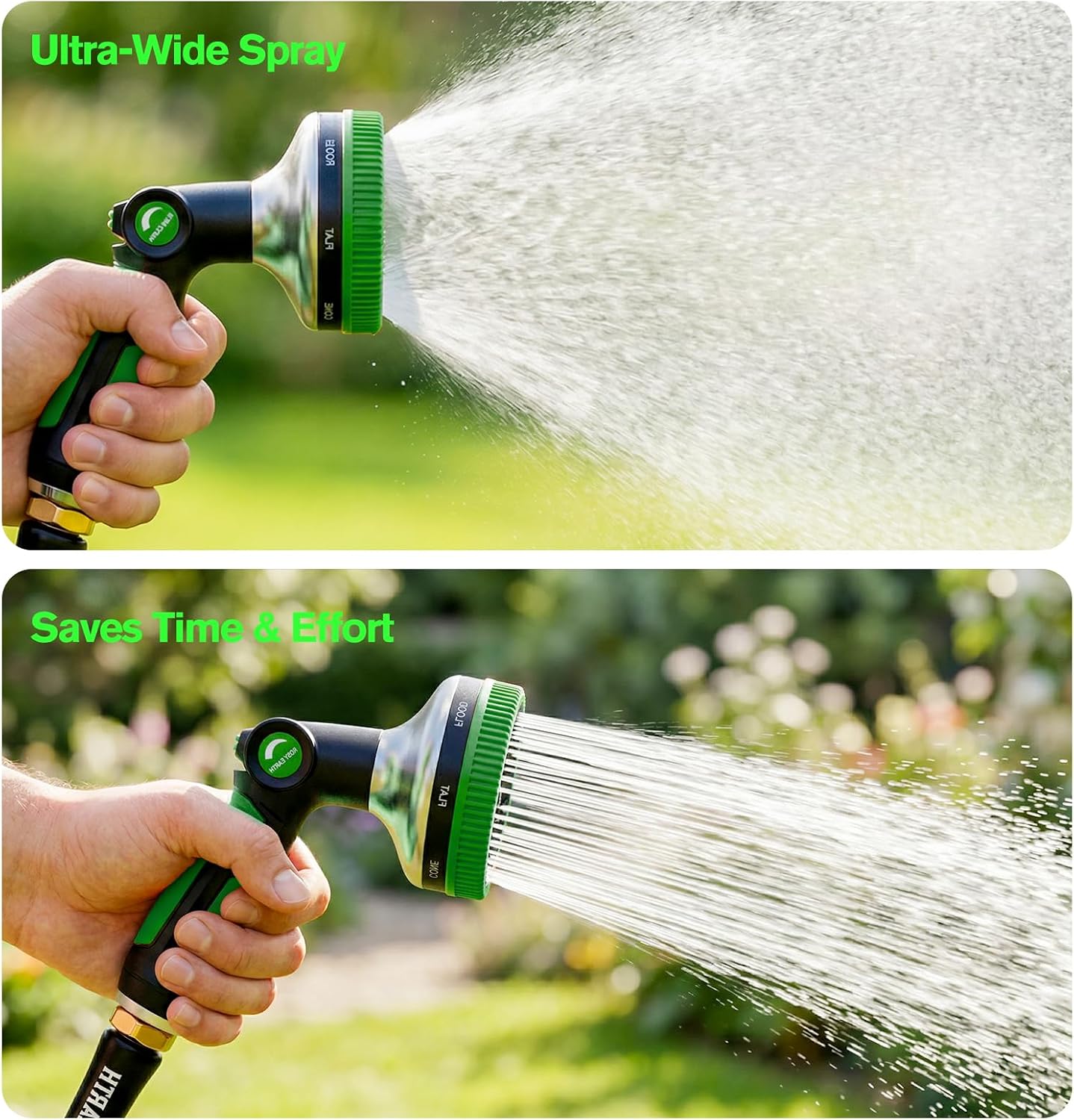 Rosy Earth Garden Hose Nozzle, 3.6" Ultra-Wide Metal Hose Sprayer, Orange