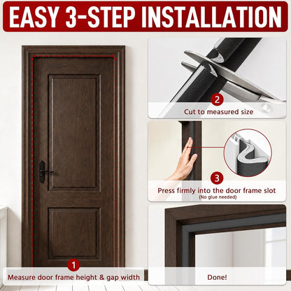 Litaibai 40 ft Kerf Weather Stripping Door Seal for Exterior Doors, White | Press-in kerf seal for grooved door frames is not self-adhesive, replaces worn seals, and helps reduce drafts and energy loss