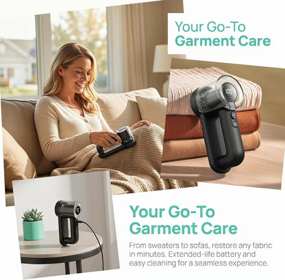 2-in-1 Fabric Shaver, 3-Speed Rechargeable Lint Shaver with Digital LED Display, Electric Sweater Shavers to Remove Pilling from Clothes, Furniture, Couch and Blanket, Type-C Fast Charging