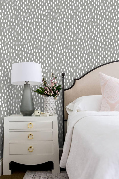 HAOKHOME Peel and Stick Wallpaper Boho Modern Dots Wall Paper Removable for Bathroom Caramel/White Contact Paper 17.3in x 9.8ft