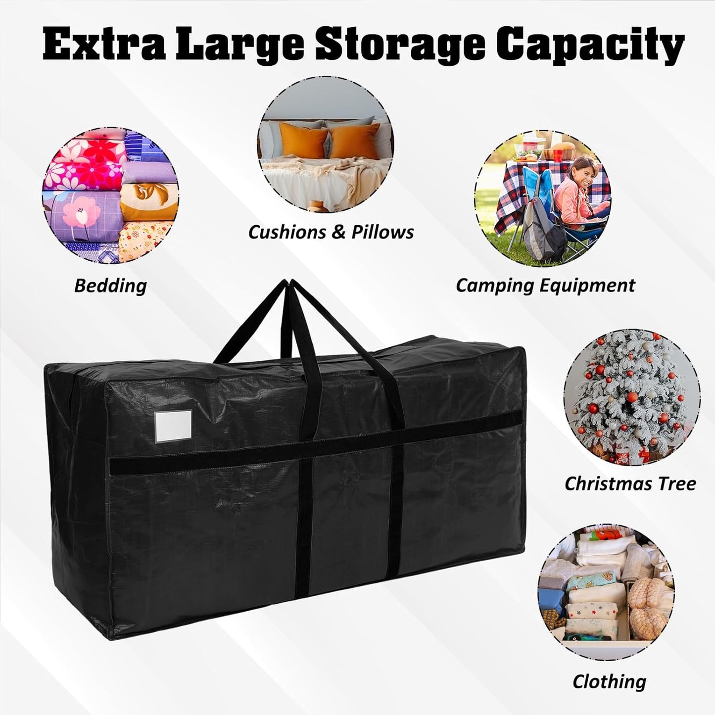 Windyun 4 Pack 57 Gallon Extra Large Moving Bags XXL Heavy Duty Storage Bag with Strong Zipper Handle Jumbo Big Tote Box Foldable for College Dorm Travel Clothes Duffle Blanket Pillow(Red)