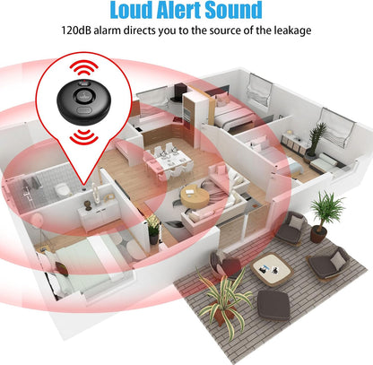 5 Pack Water Leak Alarm Detector, 120dB Loud Alert Water Sensor, IP66 Waterproof, Sensitive Leak and Drip Alert, Easy Installation for Home, Basement Flood Prevention, Bathroom, Sink, Laundry