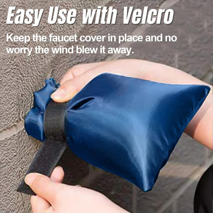 Outdoor Faucet Cover for Winter, 3M Thinsulate Spigot Cover for Winter Freeze Protection, Waterproof, 10" H x 6.3" W Outside Hose Bib Insulated Covers for Wall Taps, 4 Pcs Faucet Socks - Blue