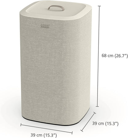 Joseph Joseph Tota Trio 90 liter/23.8 gallon Laundry Hamper Separation Basket with lid, 3 Removable Washing Bags with Handles- Ecru