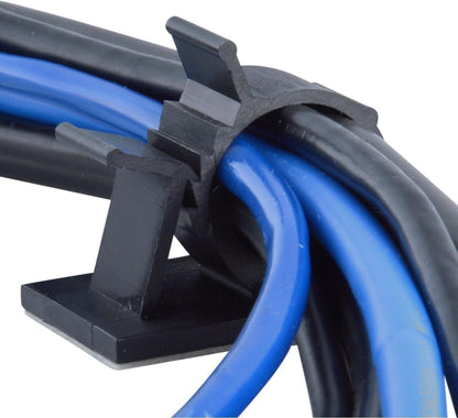 Cable Clips,GLE2016 Self-Adhesive Wire Holder Cable Organizer Cord Management Clamps with Adjustable Backed 20 Pack Black