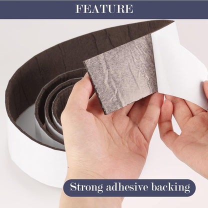 Pllieay 2 Pack Felt Strip Rolls with Adhesive Backing Heavy-Duty Felt Furniture Pads for Hardwood Floors and Rocking Chair to Protect Surface from Scratches & Damage(Brown, 118 x 2 x 0.12 Inch)