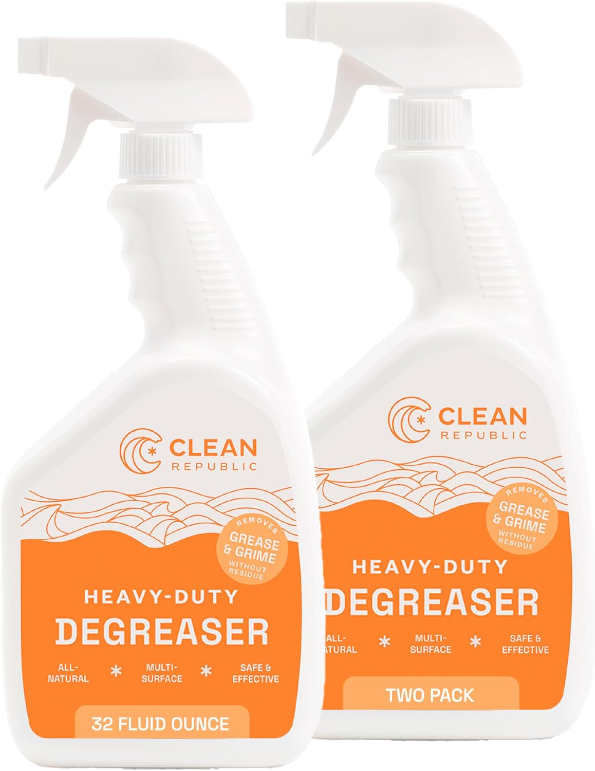 Heavy-Duty Degreaser for Kitchen & Grills, Non-Toxic, 32oz Bottle, 2-Pack | Removes Grease & Oils, Nature-Derived, Non-Toxic, Kitchen Cleaner, No Harsh Fumes or Residue, Family & Pet Safe, USA-Made