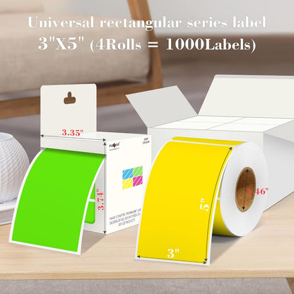 PARLAIM 3 x 5 inch Rectangle Sticker Labels, 250PCS Adhesive Color Coding Stickers for Moving Box Inventory Label, Fluorescent Green