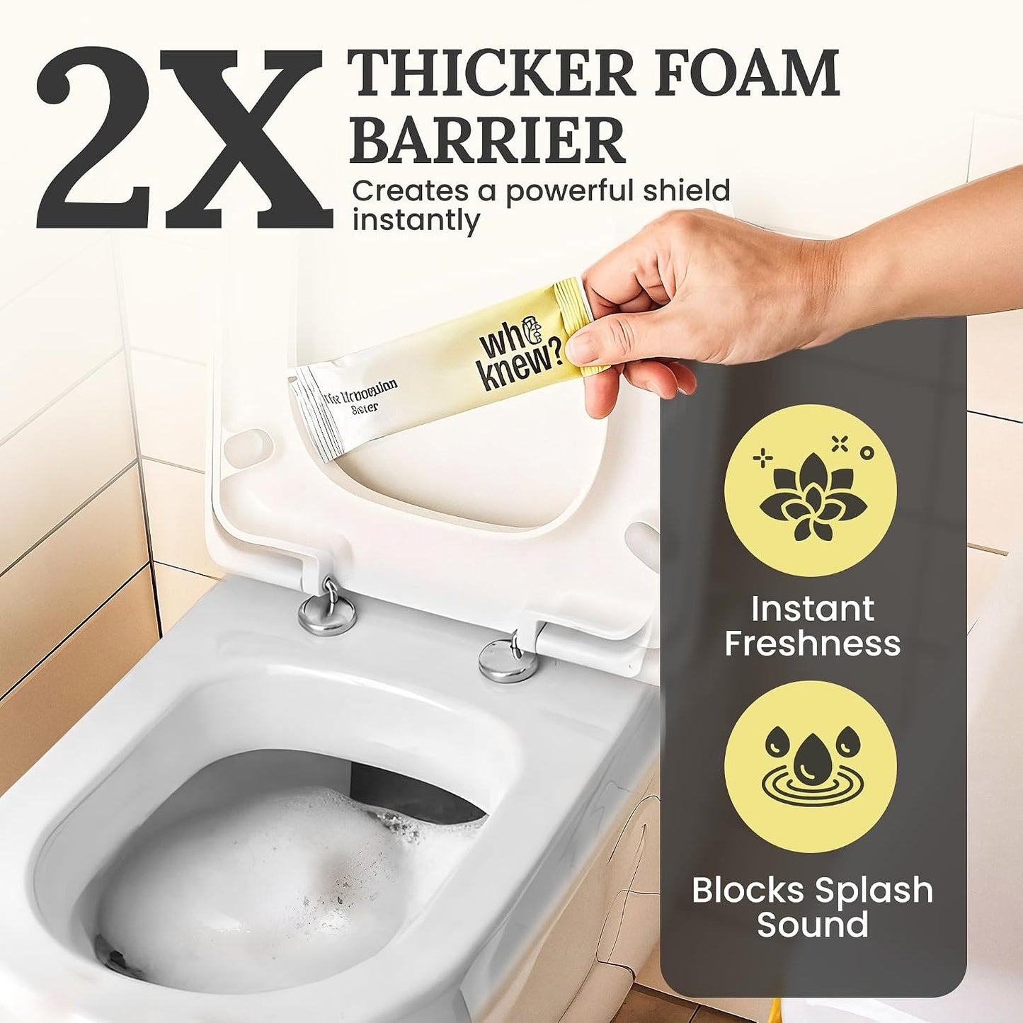 Who Knew Toilet Bombs for Smell - 14 Citrus Sachets | Drop Before You Go Poop | Toilet Odor Eliminator & Poop Smell Eliminator | Portable Bathroom Deodorizer for Travel, Guest Bathrooms & On-The-Go