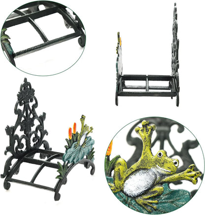 Sungmor Cast Iron Heavy Duty Garden Hose Holder - Decorative Hand-Painted Sunflower Wall Mounted Water Hose Hanger - Wall Decoration Hanging Hose Rack - Hose Reel Storage Butler - Metal Hose Stand