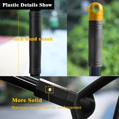 Heavy Duty Broom Outdoor and Indoor, 2 Pack Commercial Angle Brooms with Longer Handle, Perfect Black Broom for Garage, Kitchen, Courtyard, Restaurant