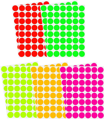 Royal Green Dot Sticker 11/16" Inch (17mm) Colored Labels in Purple - 2400 Pack - Colors A
