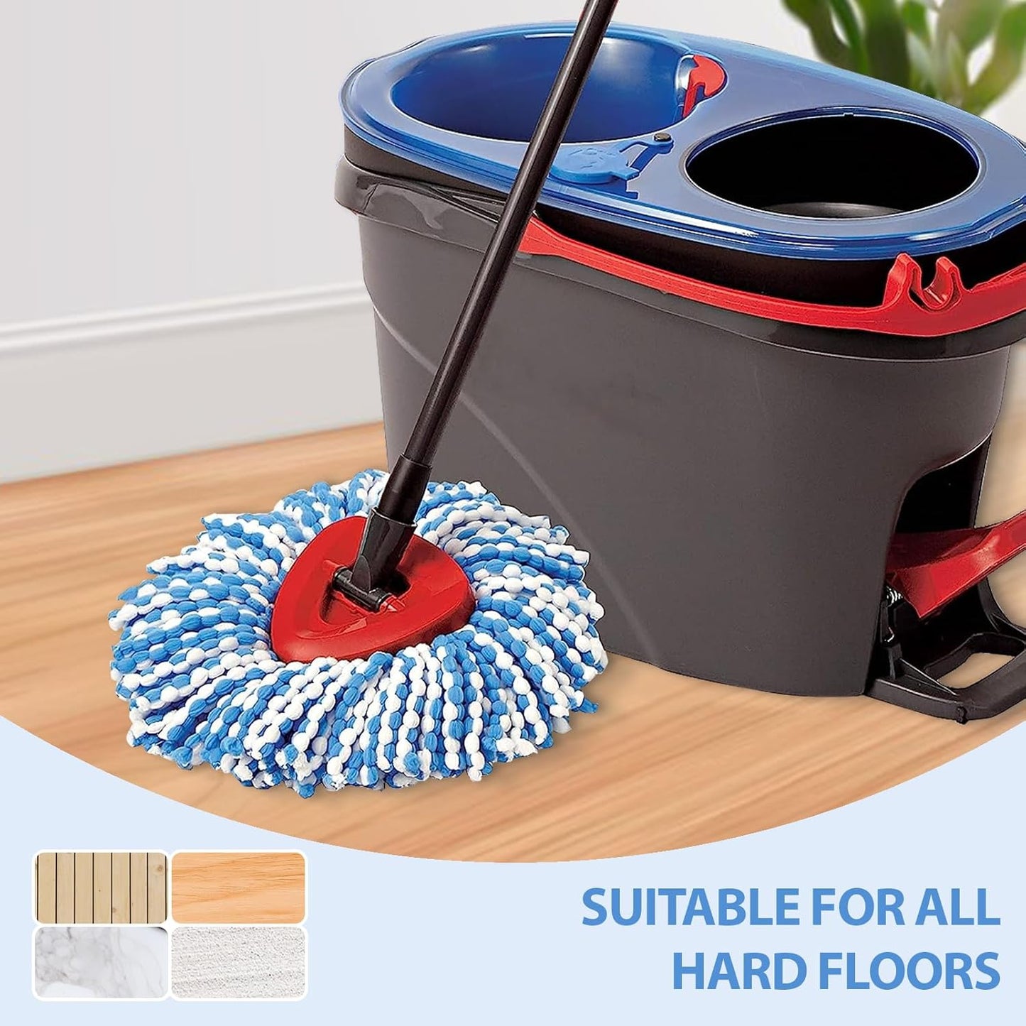 2-Tank Spin Mop Replacement Head, 3 Pack Mop Head Replacement, Microfiber, Machine Washable, Easy to Replace and Deep Cleaning