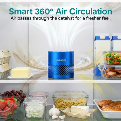 SereneLife Fridge Deodorizer & Odor Eliminator, Multi-Use Refrigerator Deodorizer Aluminum Pod for Freezer, Closet, Car, Shoes & Enclosed Spaces, Compact, Reusable & Lasts Up to 10 Years (Gray)